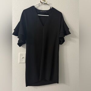 Black Zara Ruffle Sleeve Dress